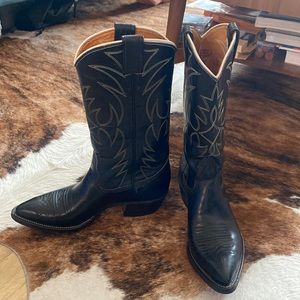 Nocona Black Leather Cowboy Boots